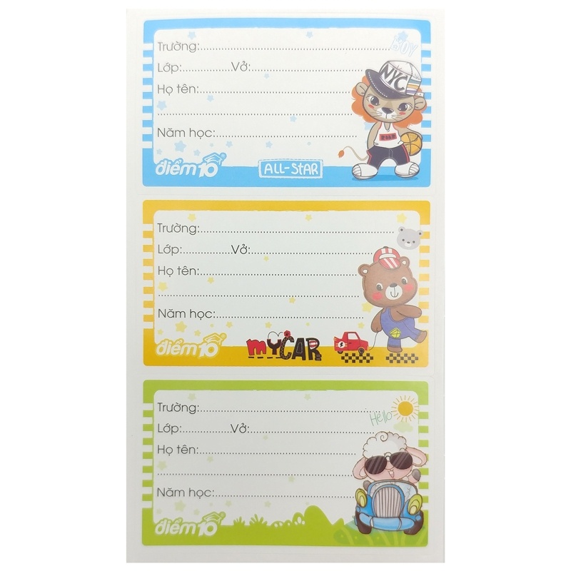 Nhãn Vở TP-NBL01 (Mẫu Màu Giao Ngẫu Nhiên)