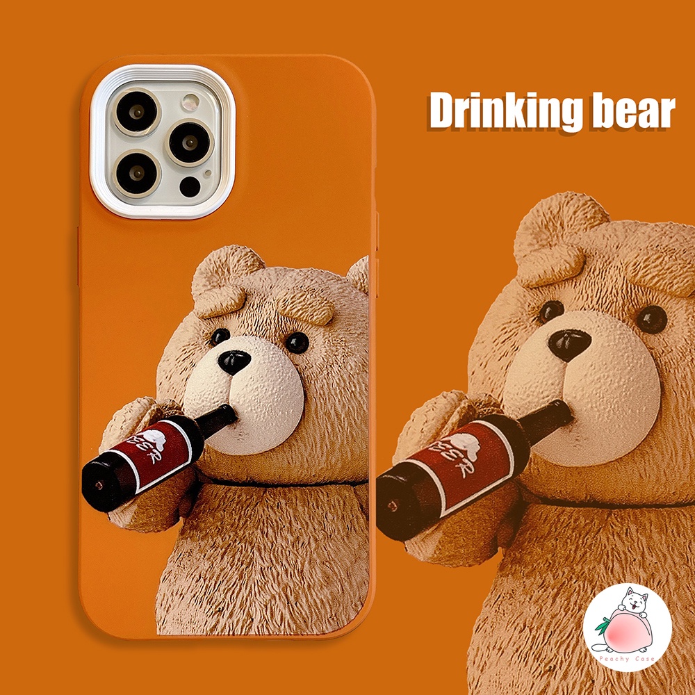 Ốp điện thoại mềm in hình gấu Teddy đáng yêu 3 trong 1 tháo được thích hợp cho IPhone 12 11 PMax X Xs Max XR 8 7 Plus