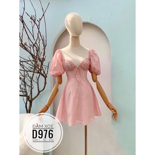 Bigsize Đầm xoè nhún ngực D976