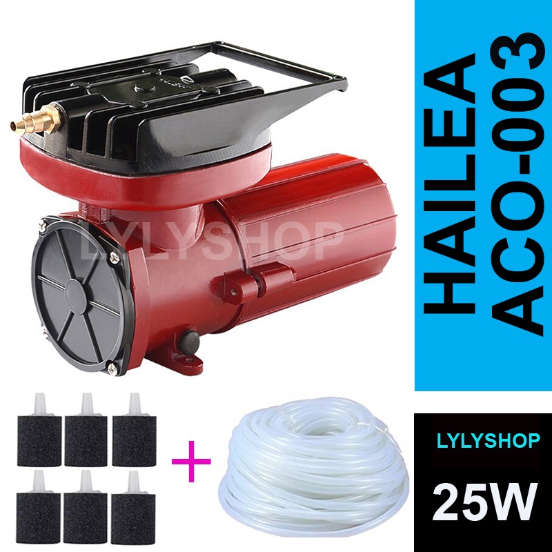 Máy sục sủi oxy bể cá chạy ắc quy Hailea ACO-003 (25W - 55L/P) nuôi cá, vận chuyển,bán hải sản ngoài chợ, nhà mất điện..