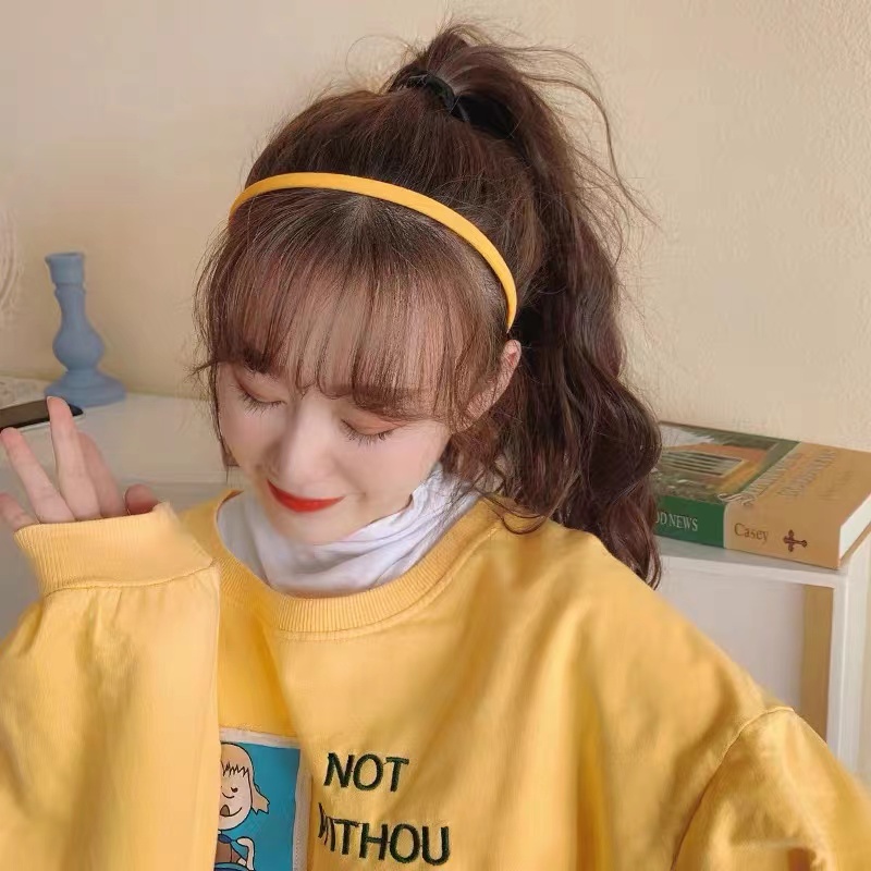 Băng Đô Cài Tóc Bản Rộng Chống Trượt Phong Cách Hàn Quốc Dễ Thương