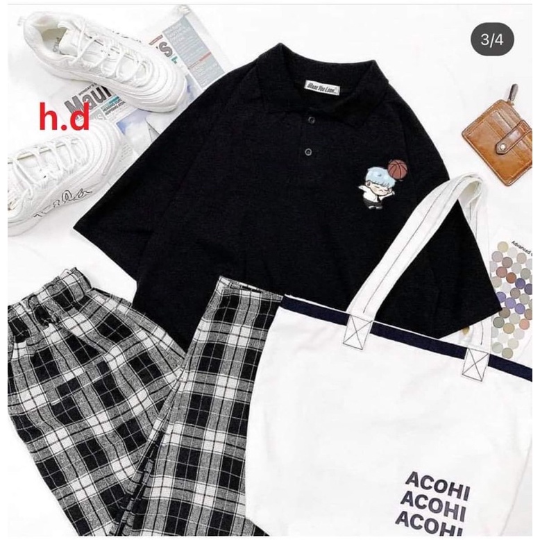 Sét áo polo người đội bóng+quần kẻ đen HĐ11