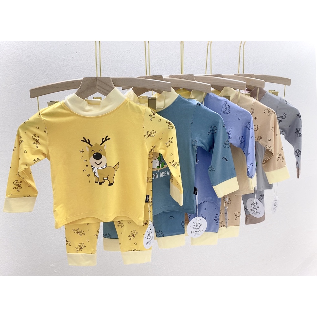 Đồ bộ dài tay cổ 3 phân chất thun lạnh mềm tay pha họa tiết cho bé Namkidshop (QATE510)