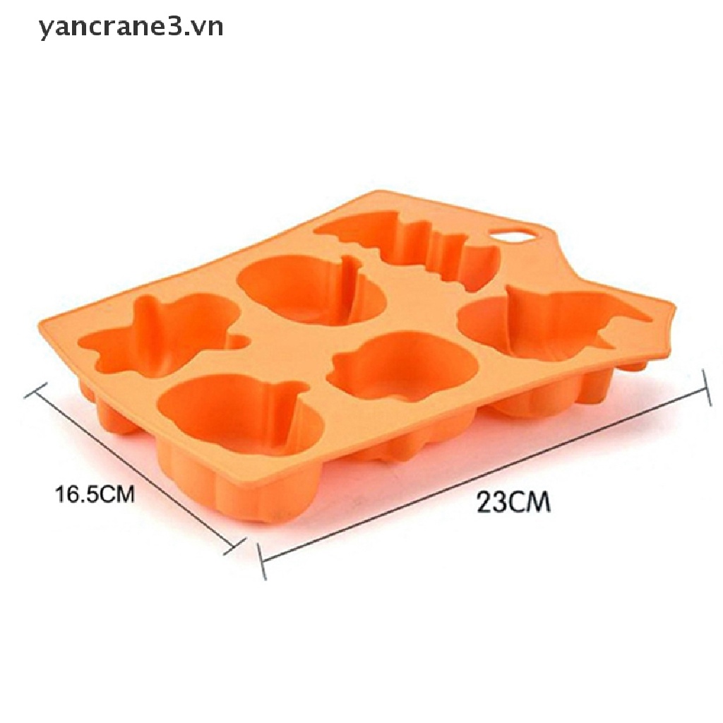 Khuôn Làm Bánh 6 Ngăn Hình Dơi Bí Ngô Halloween yancrane3.vn