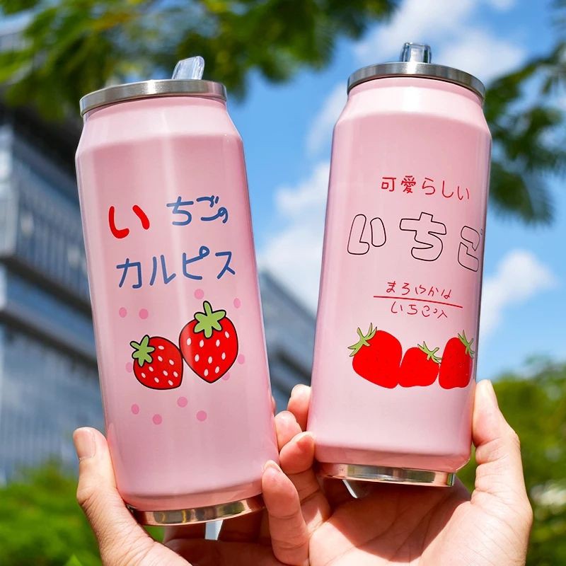 Bình Giữ Nhiệt Strawberry Phong Cách Hàn Quốc Giữ Nóng Lạnh, 2 Lớp inox 304, Không Mùi | BigBuy360 - bigbuy360.vn