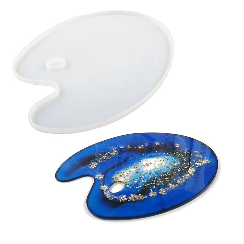 UU Handmade Paint Palette Resin Casting Mold 10 x 8 Inches Oval shape Art Palette Resin Mold DIY Art Craft