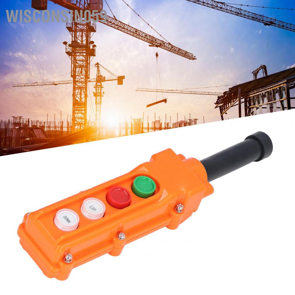 Wisconsin059 BERM Crane Push Botton Switch Rainproof Handheld Hoist Remote Control 220V/500V 5A