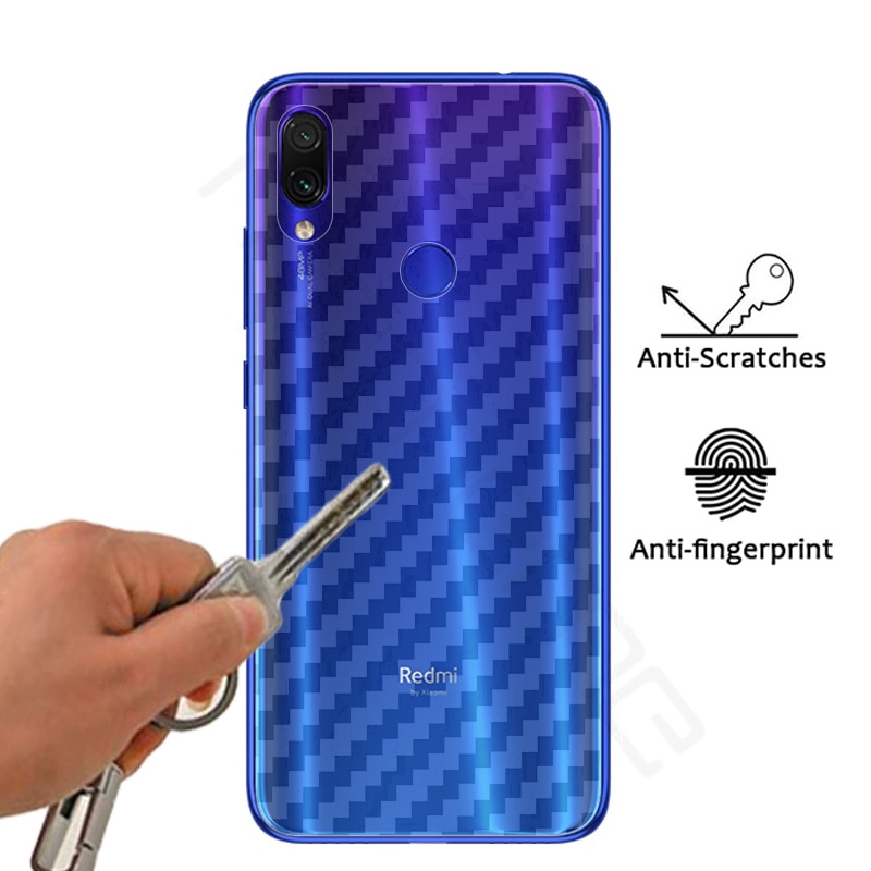 Miếng dán sợi carbon 3D trong suốt bảo vệ lưng điện thoại Xiaomi Redmi Note 10 9 9T 9s 7 8 Pro MAX 9A 8A