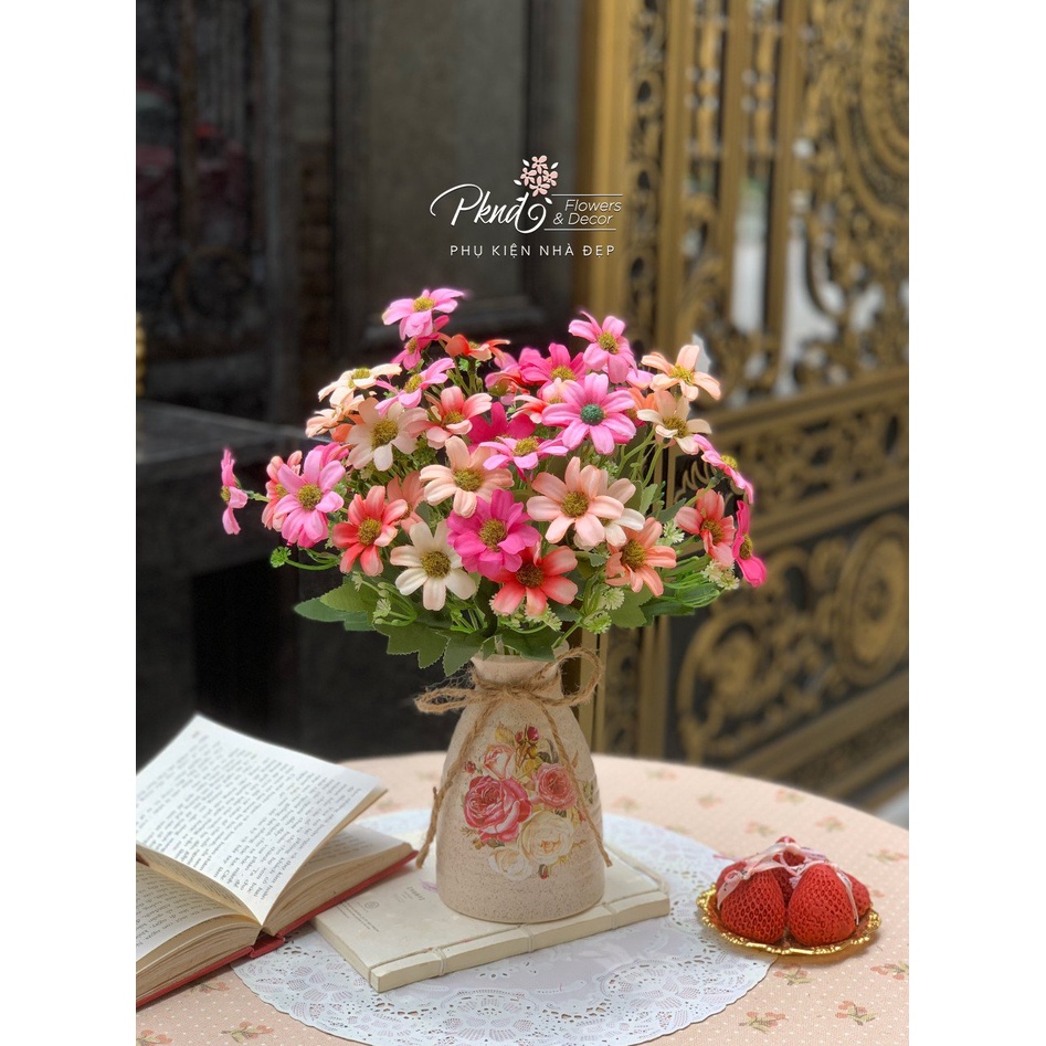 Bình hoa cúc tana đa sắc màu nhẹ nhàng, xinh xắn phù hợp mọi phong cách decor PKND FLOWERS &amp; DECOR BH55