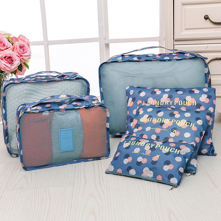 Set túi du lịch 6 túi Floral Clothes Pouch HỌA TIẾT