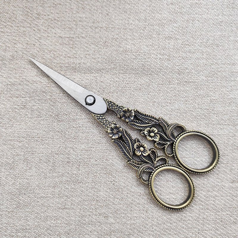 Kéo Inox Cắt Vải Thêu Hoa Kiểu Vintage Chuyên Dùng Cho Thợ May