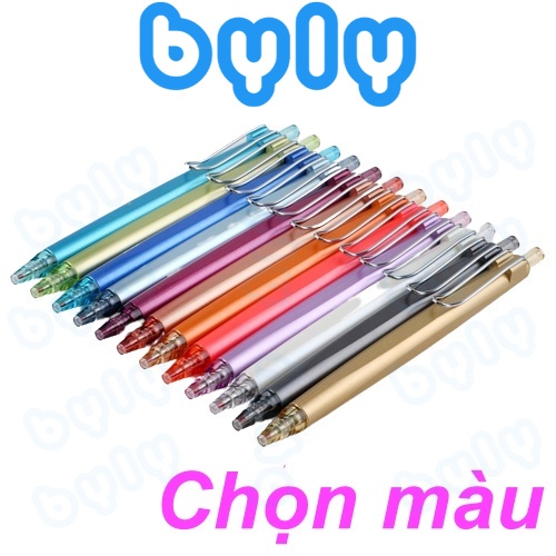 Bút gel dạng bấm mực xanh thân kim loại nhiều màu sinh động Baoke PC3778 - ByLy Store