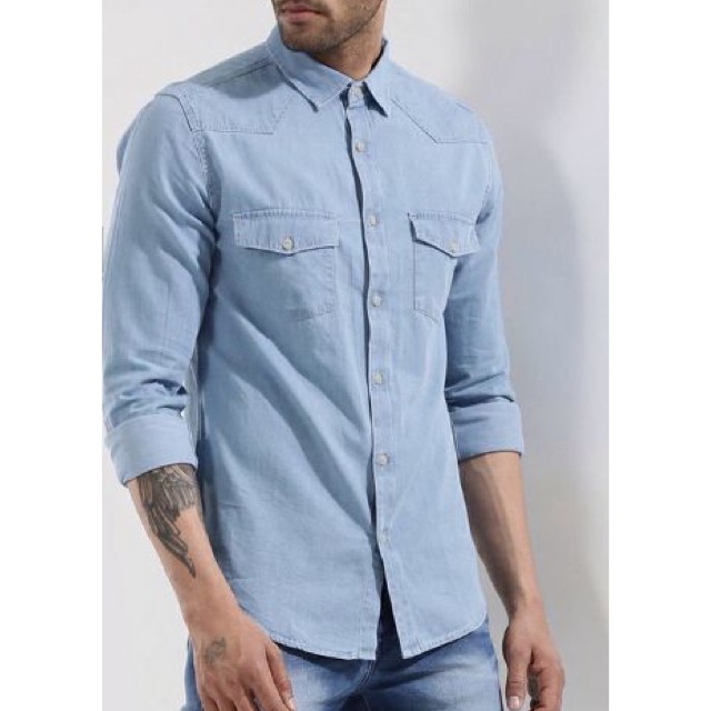 ÁO SƠ MI DENIM-HÀNG CAO CẤP CHÍNH HÃNG.