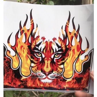 Tem mặt nạ hổ trang trí xe cực ngầu