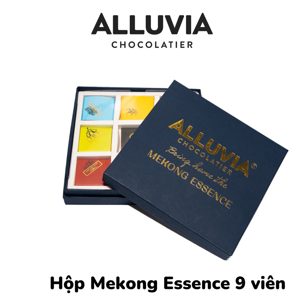 Hộp quà tặng socola nguyên chất Mekong Essence 9 viên Alluvia Chocolate