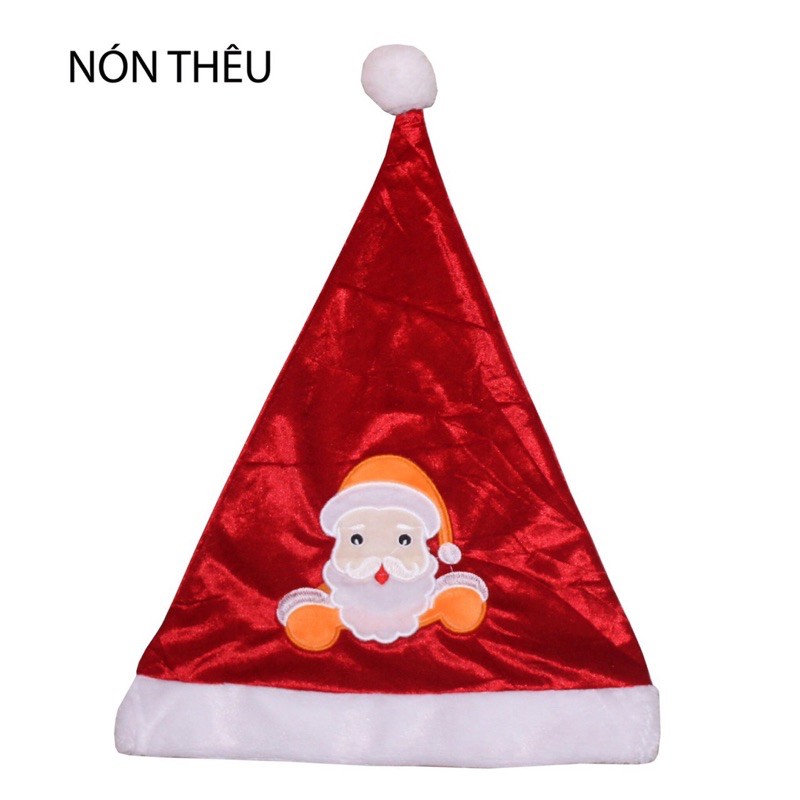 Nón Noel nhung thêu