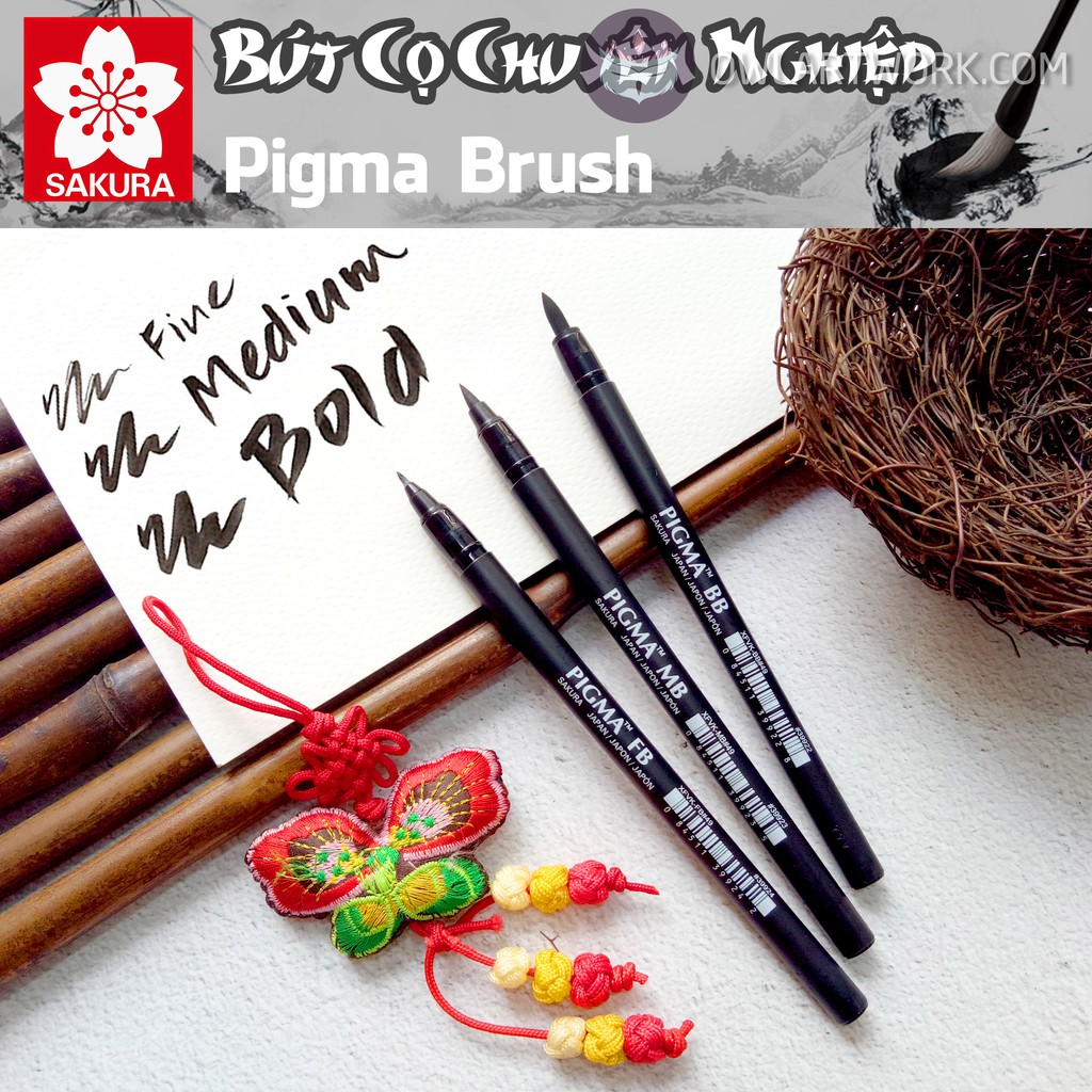 [CHÍNH HÃNG] Bút cọ chuyên nghiệp Sakura Pigma Brush Pen (3 size)