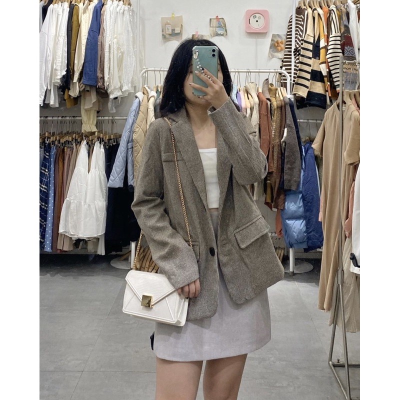 Áo vest dạ kẻ A370