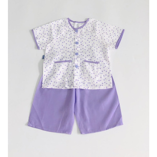 Bộ quần áo bà ba ngắn bé gái họa tiết Tim nhí tím - AICDBGWWKIUJ - AIN Closet