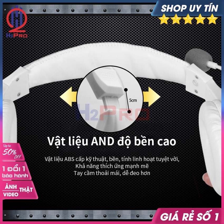 Tai Nghe Chụp Gaming, Tai Nghe Chụp Tai Có Dây JT-813 Chống Ồn, Bass Hay, Dây Dài 2.1M-Tặng Dây Gộp Micro-H2Pro Audio