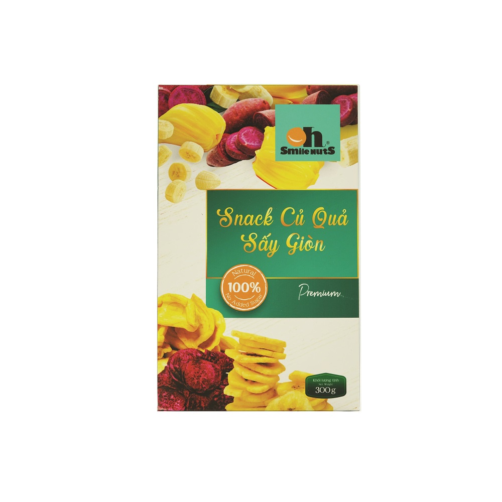 Snack Củ Quả Sấy Giòn Smilenuts Hộp 300g