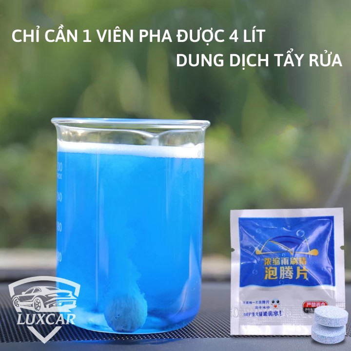 Viên Sủi Rửa Kính Ô TÔ LUXCAR, Tẩy Kính Siêu Sạch, Chống Bám, Đọng Nước