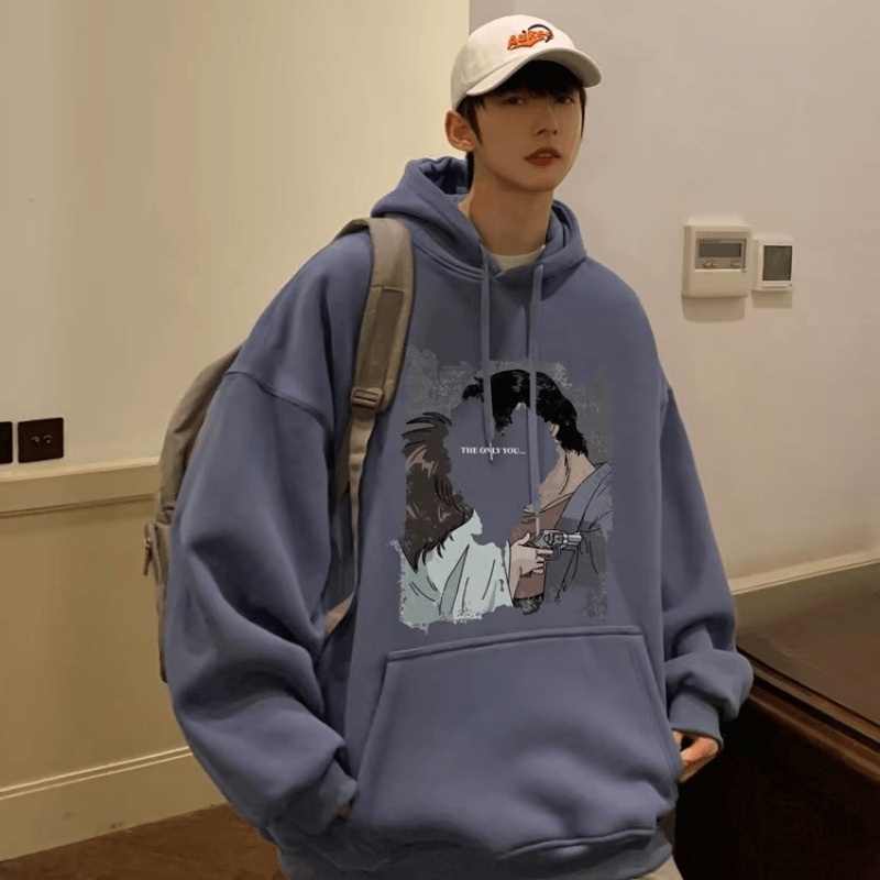 Áo Hoodie In Họa Tiết Hoạt Hình Phong Cách Hiphop Đường Phố Cho Nam ​Áo hoodie oversized unisex [M-5XL]