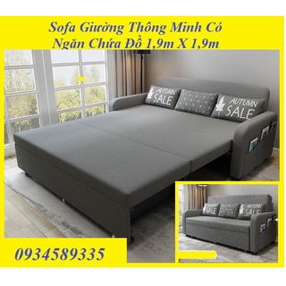 [ Nhập Khẩu ] Giường Sofa Thông Minh Gấp Gọn, Ghế Sofa Đa Năng Thiết Kế Hiện Đại Có Ngăn Chứa Đồ 1,9m x 1,9m