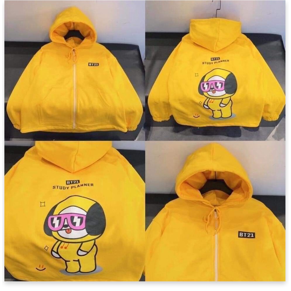 [FREESHIP TOÀN QUỐC] Áo khoác nữ form rộng BT21, áo hoodie nữ form rộng có dây kéo thời trang nữ 4young | BigBuy360 - bigbuy360.vn