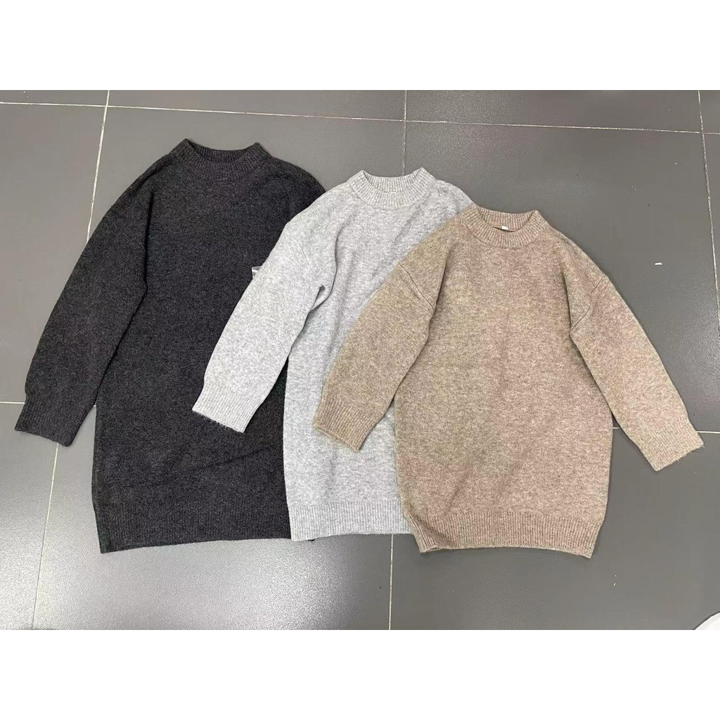 Áo len dáng dài Uniqlo dư xịn cho bé gái - chất len dày dặn - hàng dư siêu đẹp - có sẵn