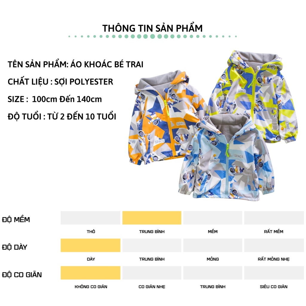 Áo khoác gió lót nỉ cho bé trai 27Kids ấm mùa đông có mũ cho trẻ 2-10 tuổi BLCO1