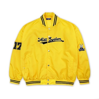 Áo khoác dù màu vàng logo thêu Kill System 2 lớp phong cách unisex