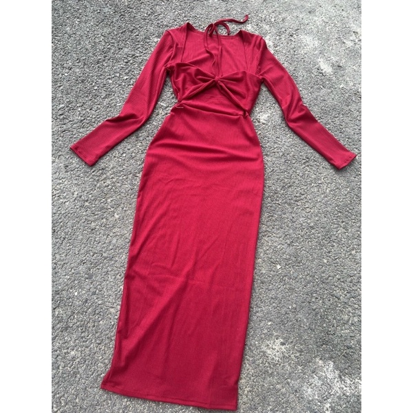 G1- đầm body thun gân GV048 khoét vai, chất thun gân