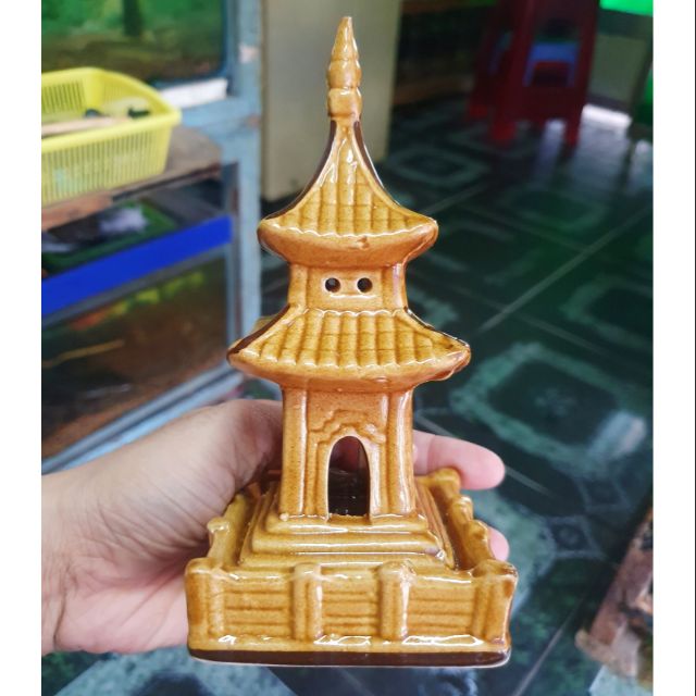 THÁP TRANG TRÍ HỒ CÁ NON BỘ RỘNG 7CM CAO 16CM