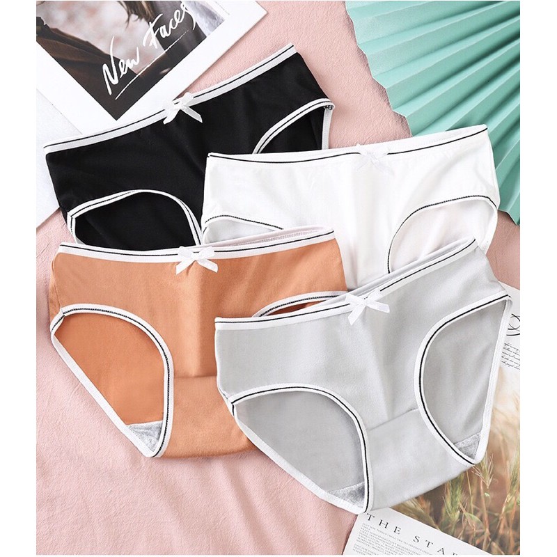 Quần Lót Nữ Cotton Kháng Khuẩn 100% Viền Nơ Giữ Xinh 032