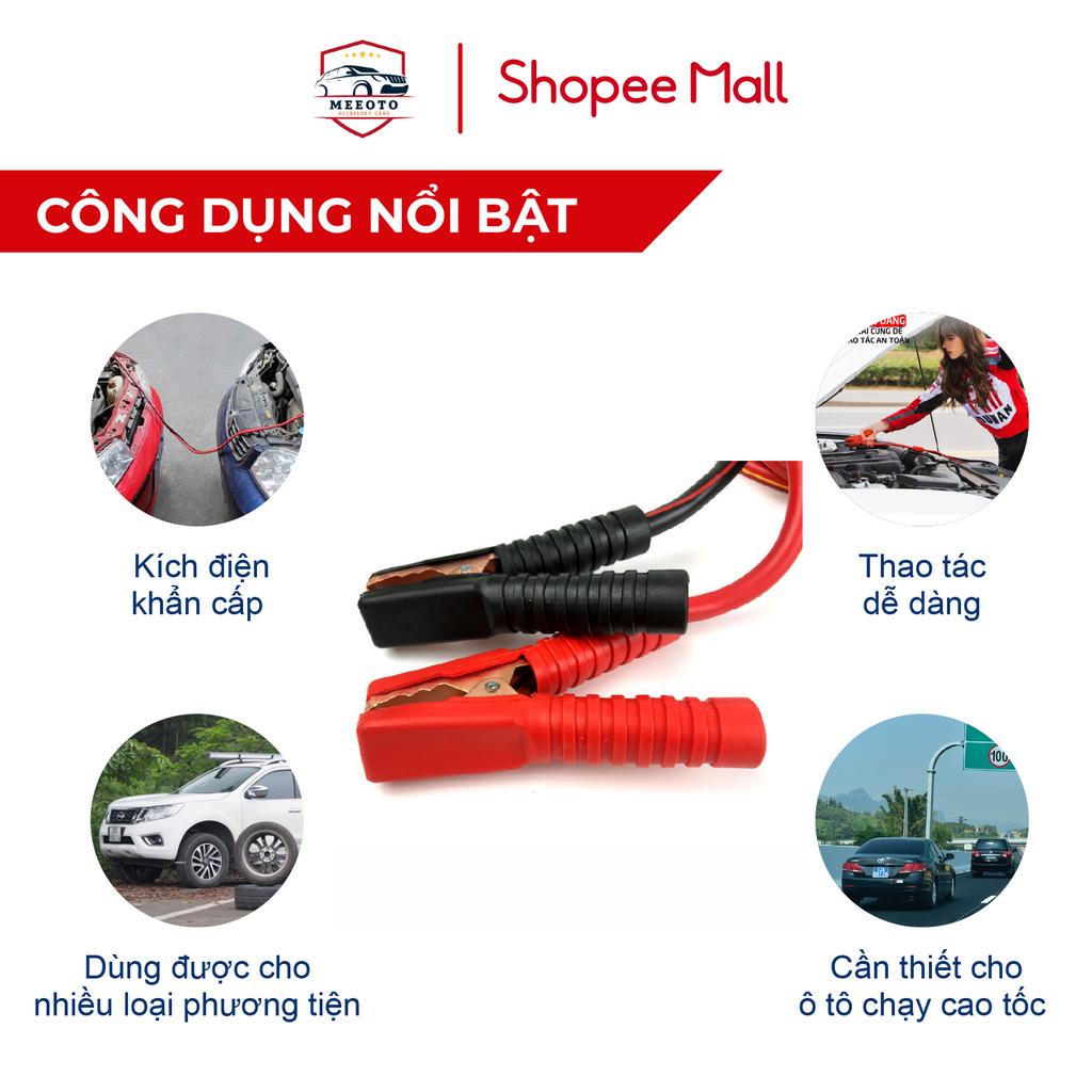 Dây Câu Điện Bình Ắc Quy Ô Tô Quy Ô Tô Lõi Đồng Siêu To 2000A Loại 4 mét Có Kẹp Cách Điện MEEOTO