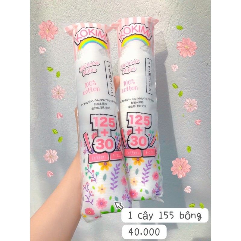 Bông tẩy trang Mihoo Kokomi 155-200-240 miếng mềm mịn, dai