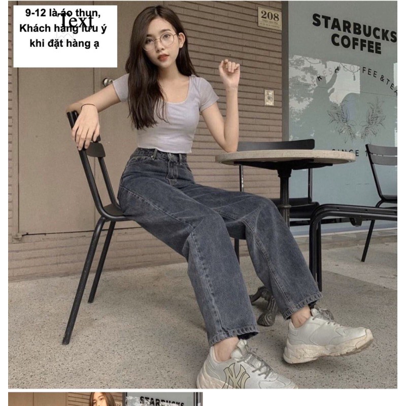 QUẦN JEANS NỮ ỐNG SUÔNG RỘNG MÀU XÁM KHÓI HOT TREND HÀNG QUẢNG CHÂU CAO CẤP GIÁ RẺ - ÁO THUN TRƠN