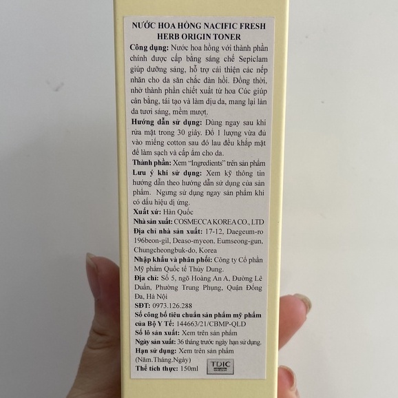 Nước Hoa Hồng Nacific 150ml / 180ml - Từ Hảo