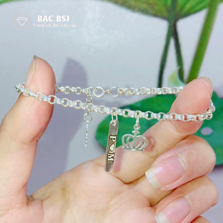 Vòng Tay Đôi Bạc BSJ Khắc Tên Theo Yêu Cầu - LTD001