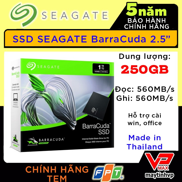 [Mã 159ELSALE hoàn 7% xu đơn 300K] Ổ cứng SSD 250Gb Samsung Evo 860 Seagate Barracuda chuẩn Sata 3.0 dùng cho PC laptop