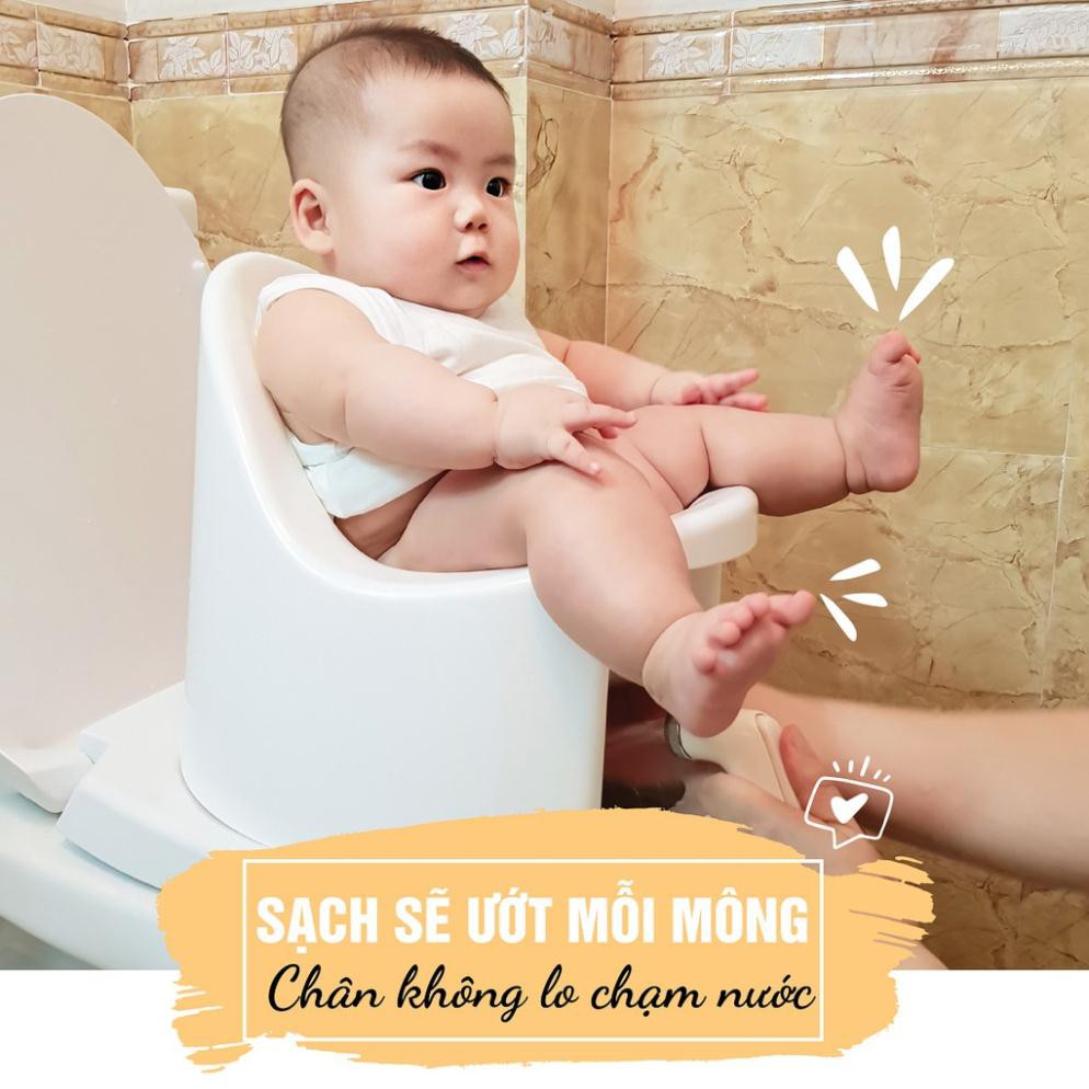 Combo Bô Cho Bé Đi Vệ Sinh Boom Potty Chính Hãng Ba Màu Nhựa PP5 Cao Cấp Bền Chắc Bao Gồm 1 Đôi Giầy Vớ Tập Đi Cho Bé