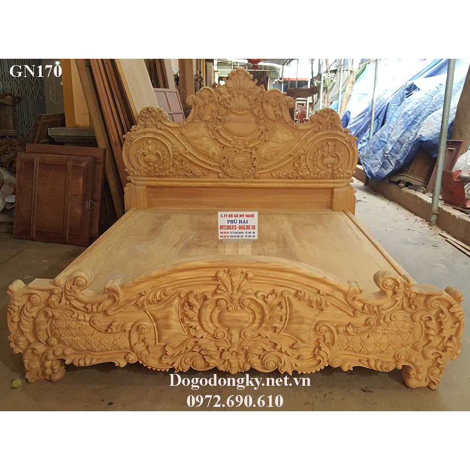 Giường ngủ hoàng gia đẳng cấp – Đồ gỗ Phú Hải GN170