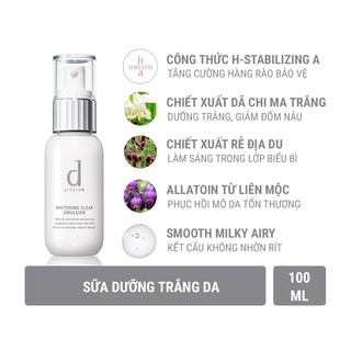 [Nhập Khẩu] Sữa Dưỡng Trắng Da D Program Whitening Clear Emulsion 100ml