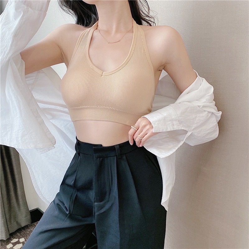 Áo Bra Thun Tăm Hở Lưng Cổ Yếm Có Mút Ngực B467