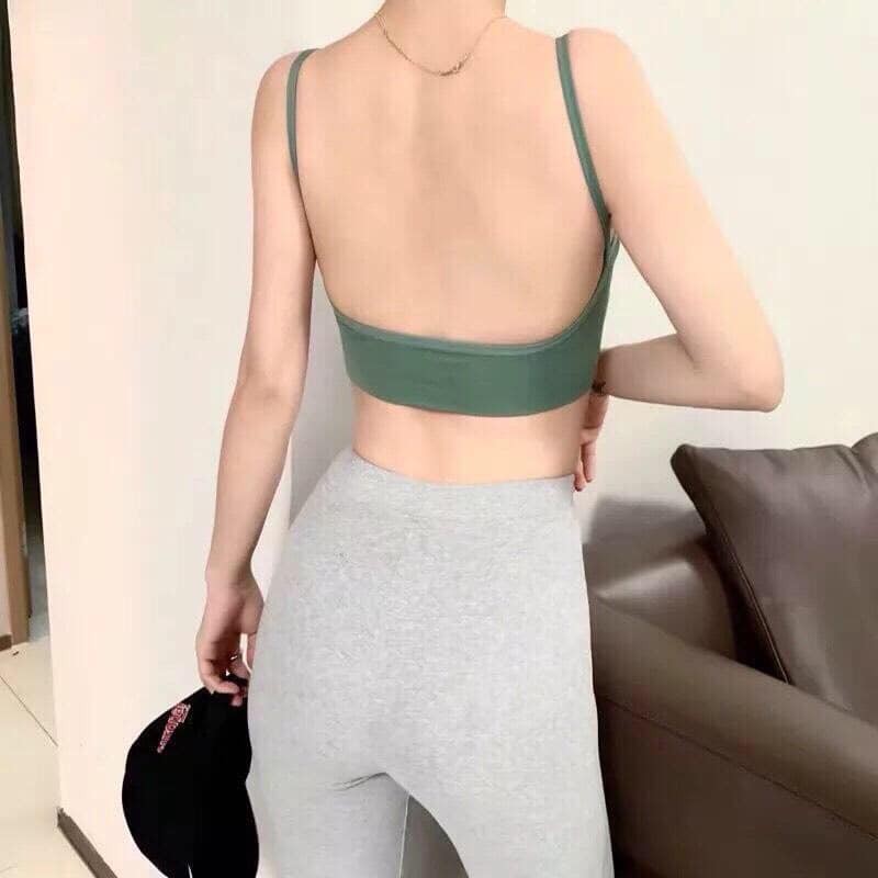 Áo Bra Thun Gân Len Tăm Hở Lưng Khoét Lưng Chữ U Siêu Đẹp