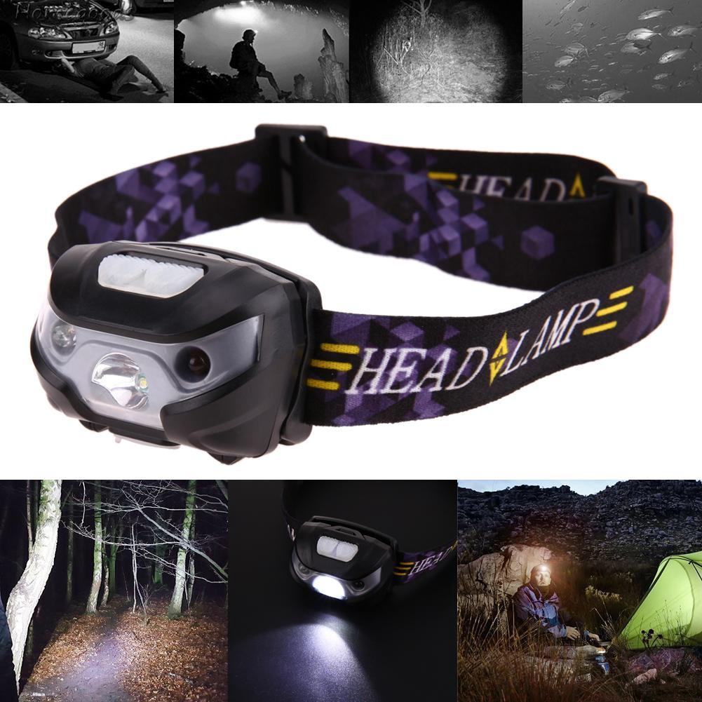 Good shop❦LED Motion Sensor Headlamp Headlight USB Rechargeable Head Flashlight