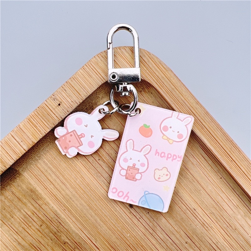 Combo móc khoá kèm sticker cute B07