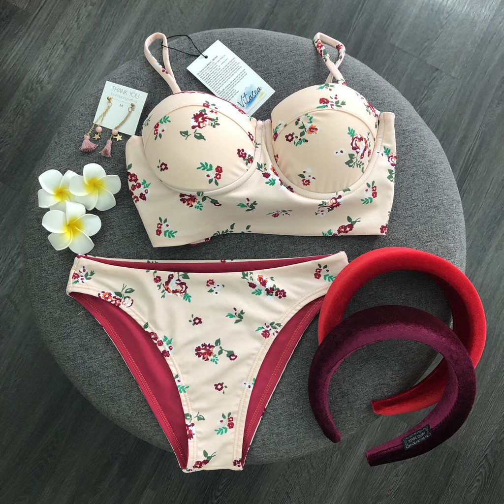 VIBES Quần bơi lẻ hoa nhí VIBES Panties Floral Pale