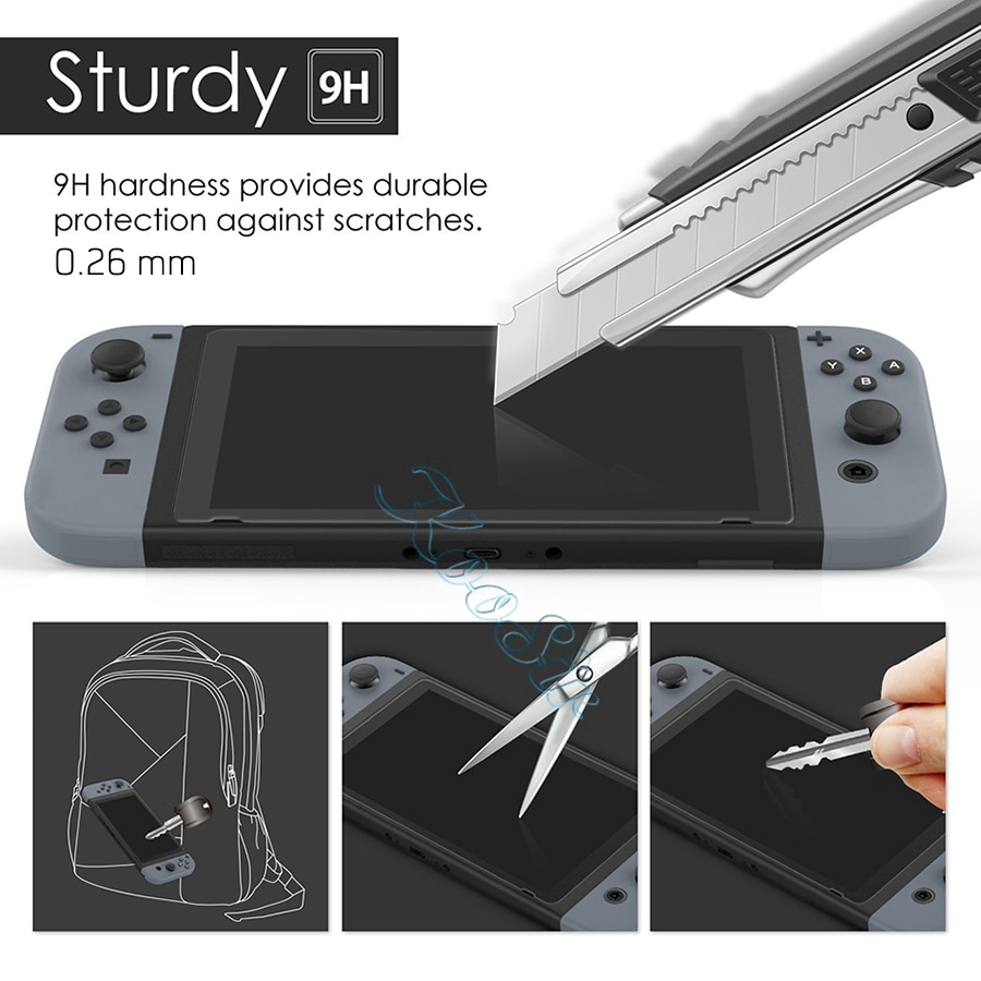 Bộ Ốp Bảo Vệ Màn Hình Máy Chơi Game Nintendo Switch Bằng PC Cứng + Nắp Ngón Tay Cái